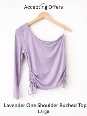 Lavender One Shoulder Ruched Top